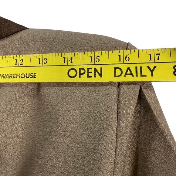 Wear Abouts Vintage Made in the USA Brown Tan Button Down Blazer Shoulder Pads - Picture 8 of 9